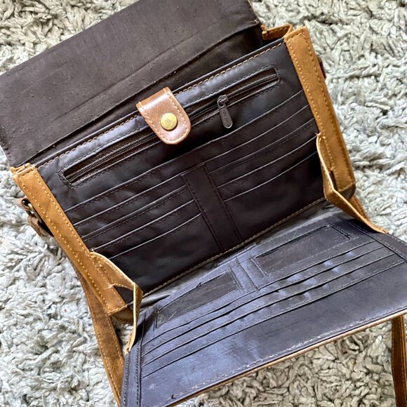 Faux Leather Shoulder Handbag | Top Handle Travel Purse | Versatile Boho Bag - Picture 8 of 10